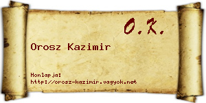 Orosz Kazimir névjegykártya